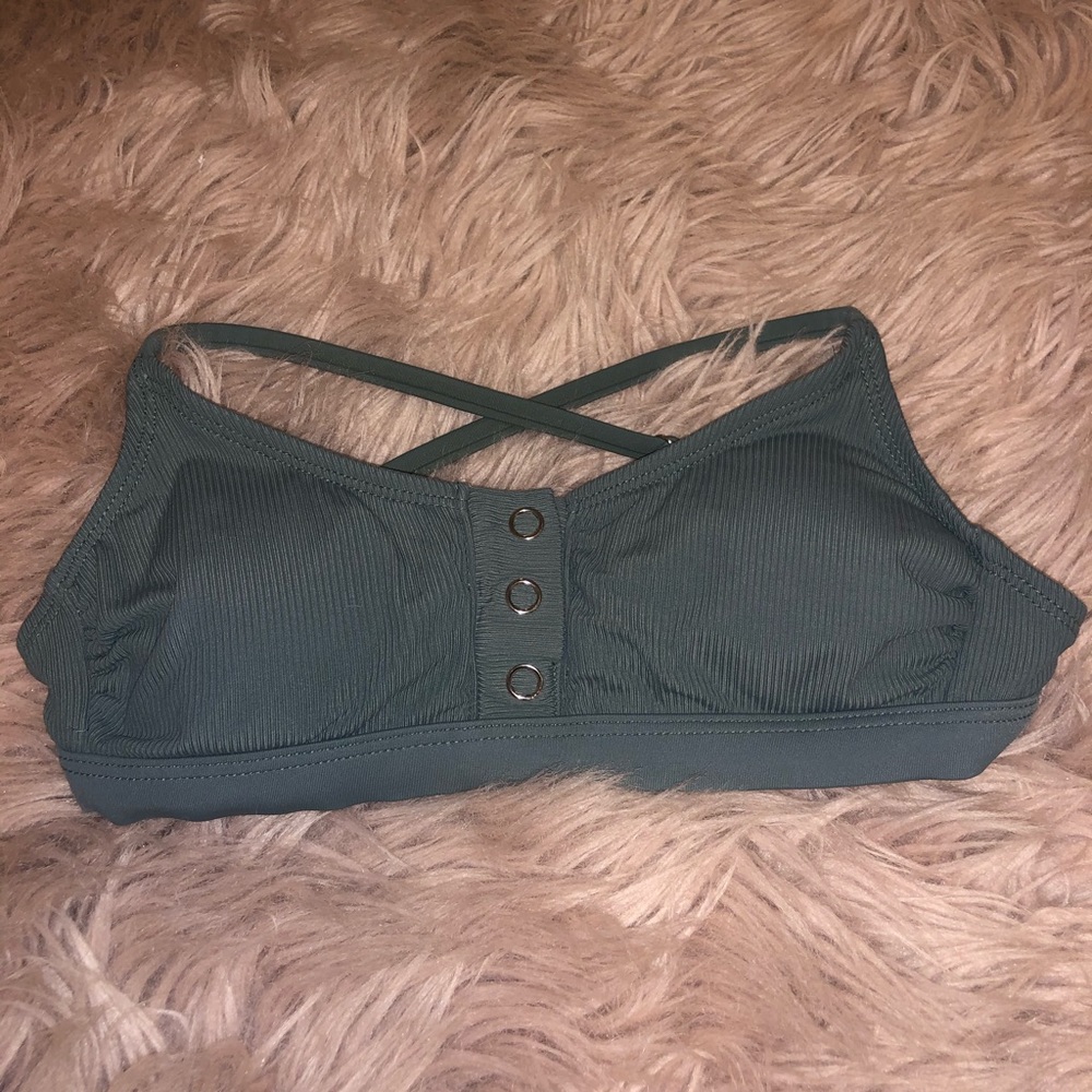 green button up bikini top